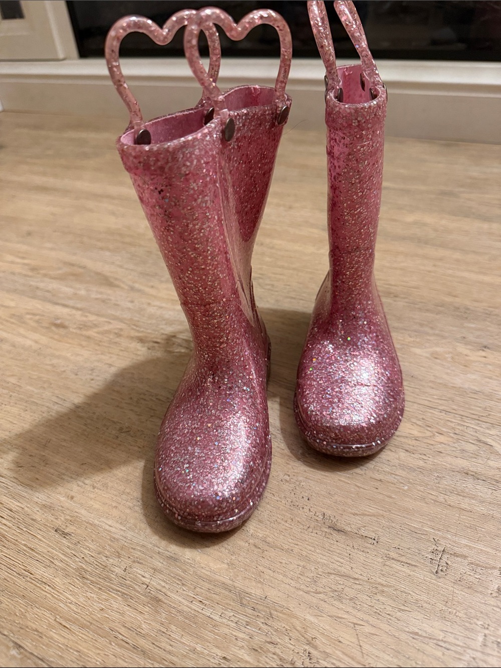 Kids Glitter Rain Boots - Pink Light Up